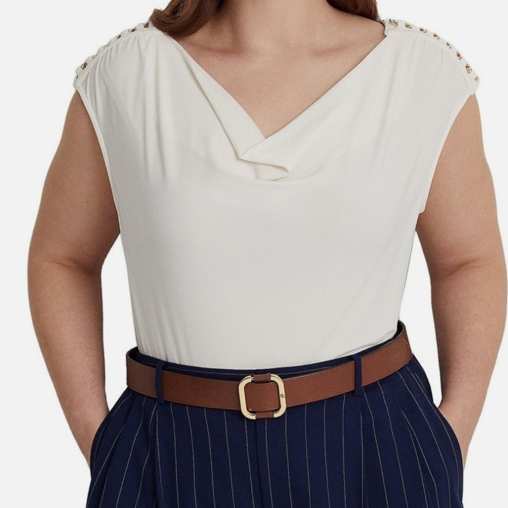 INC International Concepts Cream Blouse